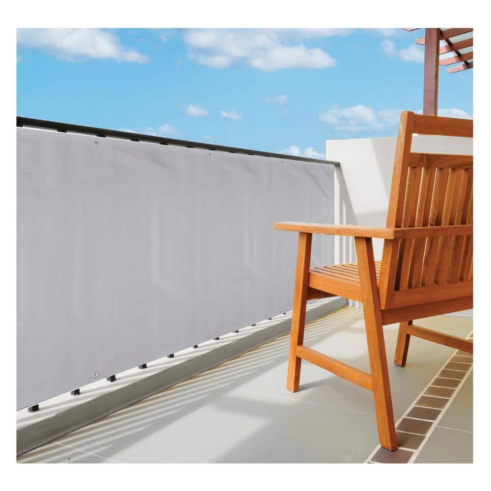 NATURAE DECOR 35 in. Privacy Balcony Screen��in Light Gray