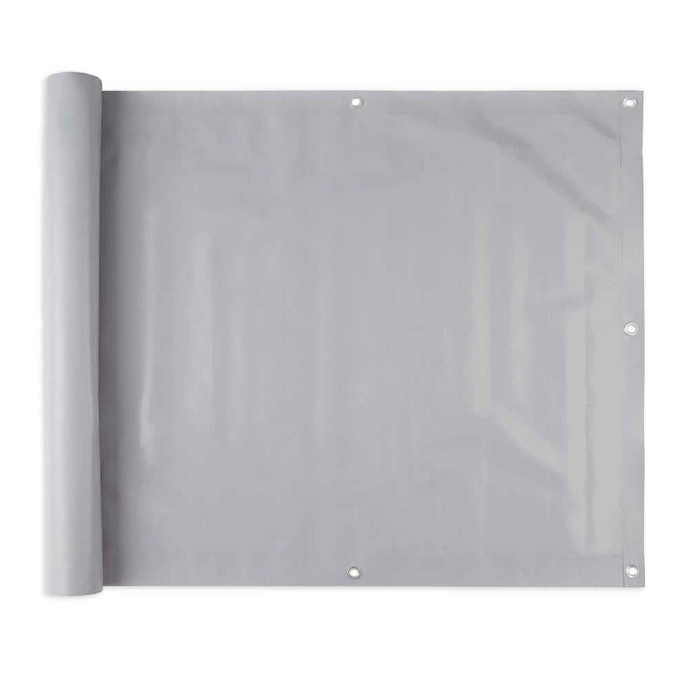 NATURAE DECOR 35 in. Privacy Balcony Screen��in Light Gray