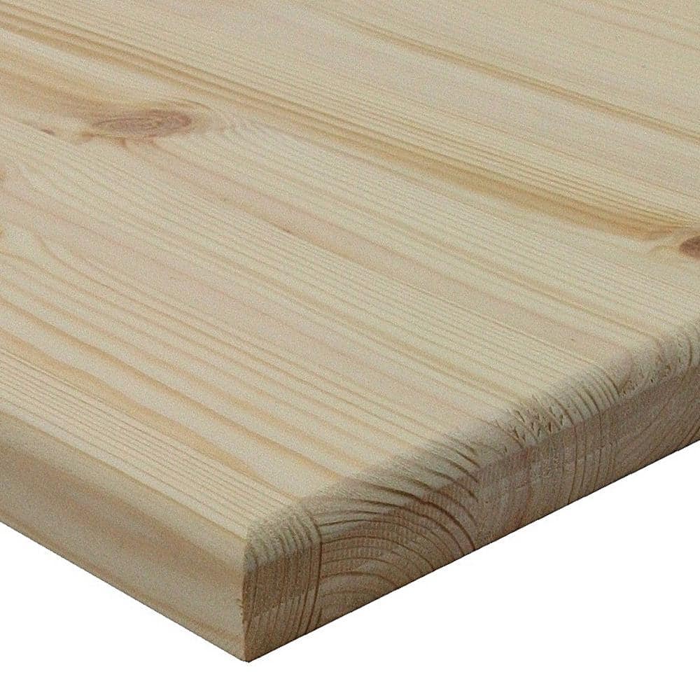 1 in. x 18 in. x 60 in. Allwood Pine Project Panel Table/Island Top with Routed Edges On 1-Side