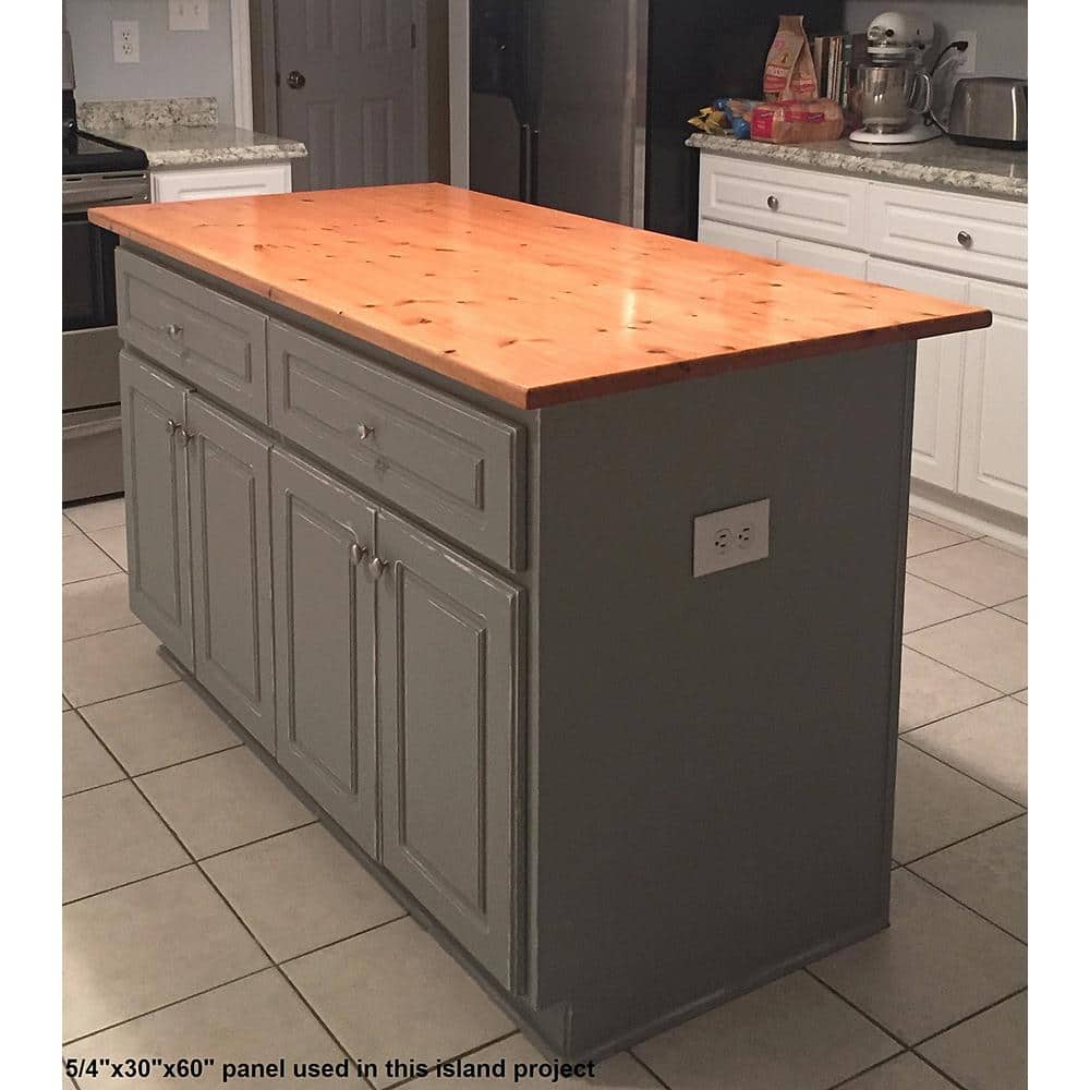 1 in. x 30 in. x 72 in. Allwood Pine Project Panel Table Island Top with Routed Edges on one Face