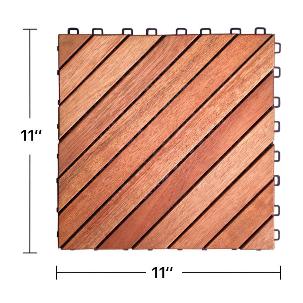 1 ft. x 1 ft. Solid Wood Deck Tile in Natural (10-Piece)