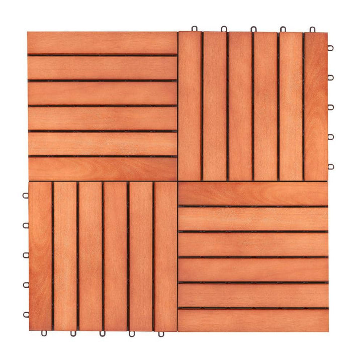 1 ft. x 1 ft. Eucalyptus Deck Tile in Natural Wood (10-Piece)