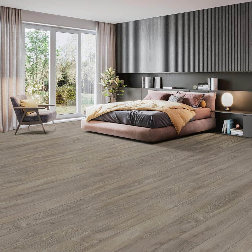 Dekorman Proteco+ Natural Gray Oak 12mm T x 6.41 in. W Uniclic HDF AC4 Waterproof Laminate Wood Flooring (848 sq. ft./pallet)