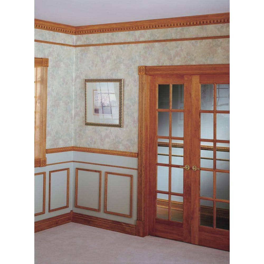 HOUSE OF FARA 3/4 in. x 2-1/2 in. Hardwood Wood Emboss Casing/Chair Rail Molding