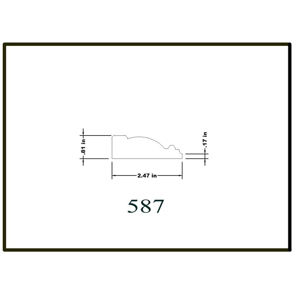 HOUSE OF FARA 3/4 in. x 2-1/2 in. Hardwood Wood Emboss Casing/Chair Rail Molding