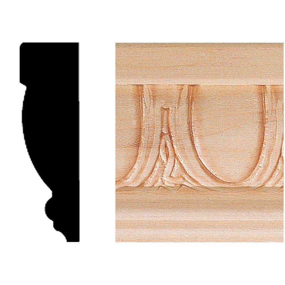 HOUSE OF FARA 3/4 in. x 2-1/2 in. Hardwood Wood Emboss Casing/Chair Rail Molding