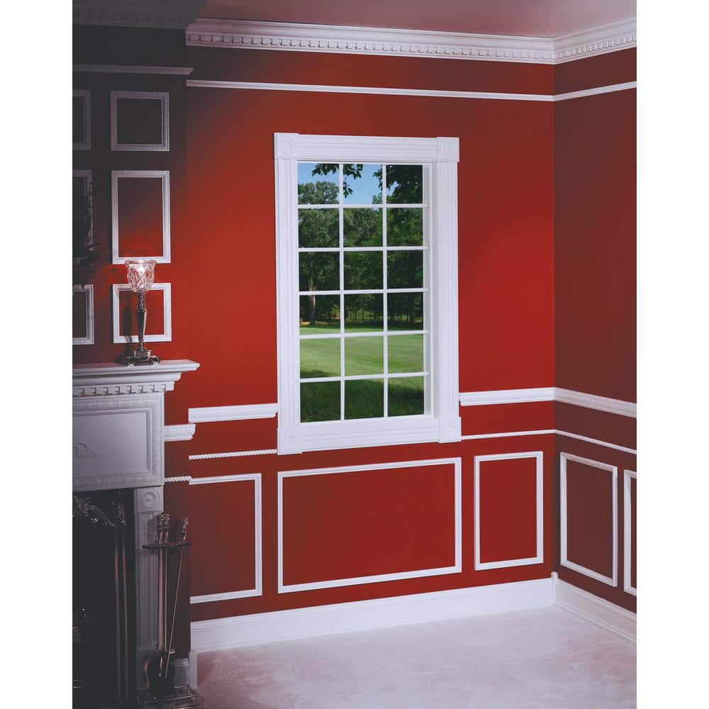 HOUSE OF FARA 3/4 in. x 2-1/2 in. x 8 ft. Hardwood Wood Emboss Casing/Chair Rail Moulding