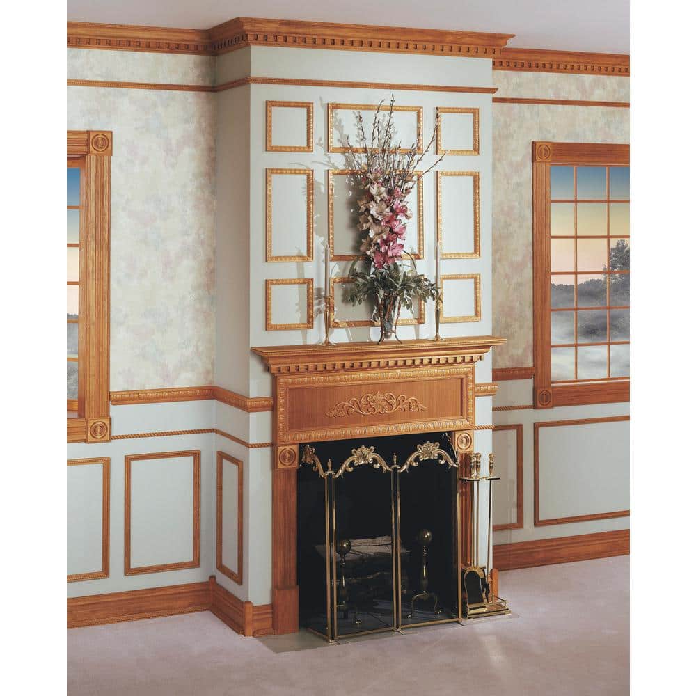 HOUSE OF FARA 3/4 in. x 2-1/2 in. x 8 ft. Hardwood Wood Emboss Casing/Chair Rail Moulding