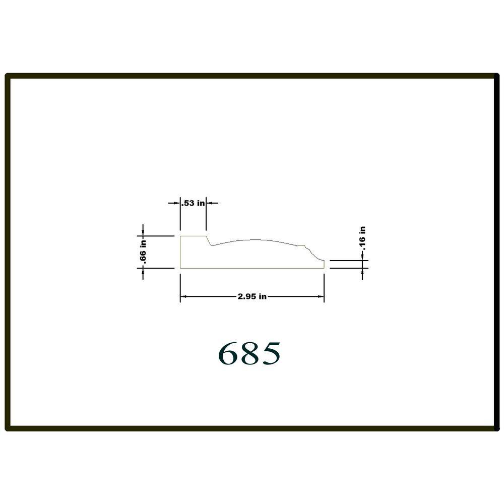 HOUSE OF FARA 5/8 in. x 3 in. x 8 ft. Hardwood Wood Casing Moulding