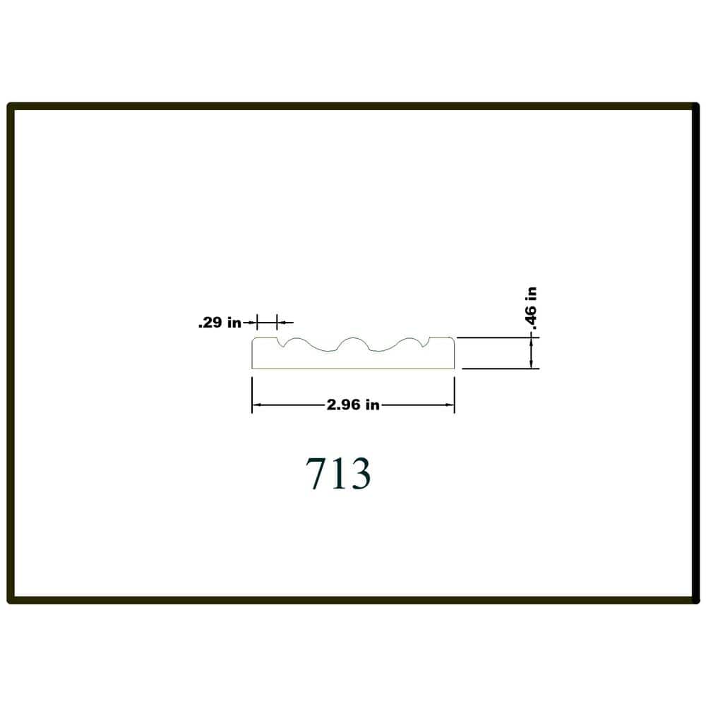 HOUSE OF FARA 1/2 in. x 3 in. x 7 ft. Hardwood Wood Rope Flute Casing/Chair Rail Moulding