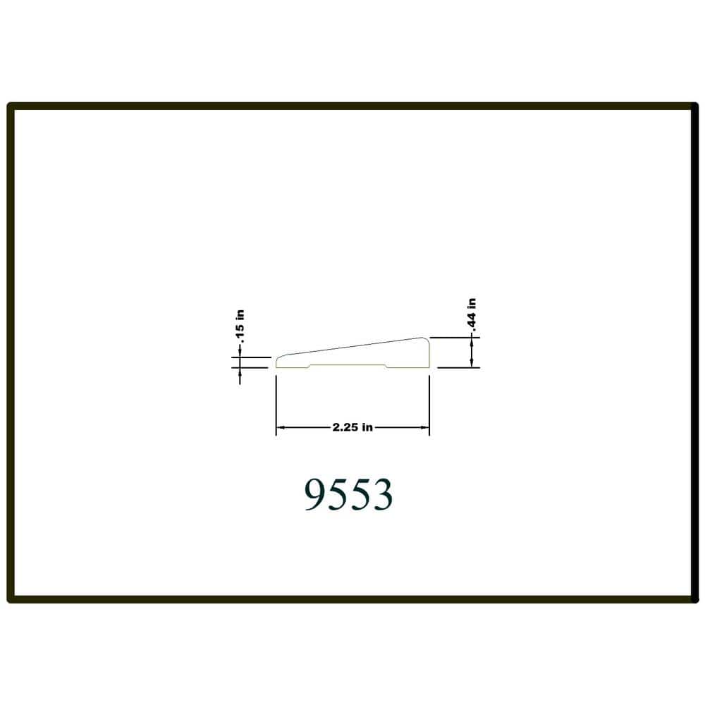 HOUSE OF FARA 7/16 in. x 2-1/4 in. x 7 ft. Oak Wood Modern Casing Moulding