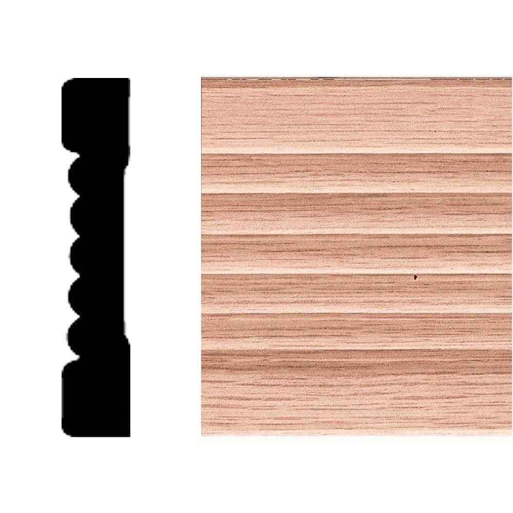 HOUSE OF FARA 7/16 in. x 2-1/4 in. x 7 ft. Oak Wood Fluted Casing Moulding