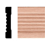 HOUSE OF FARA 7/16 in. x 2-1/4 in. x 7 ft. Oak Wood Fluted Casing Moulding
