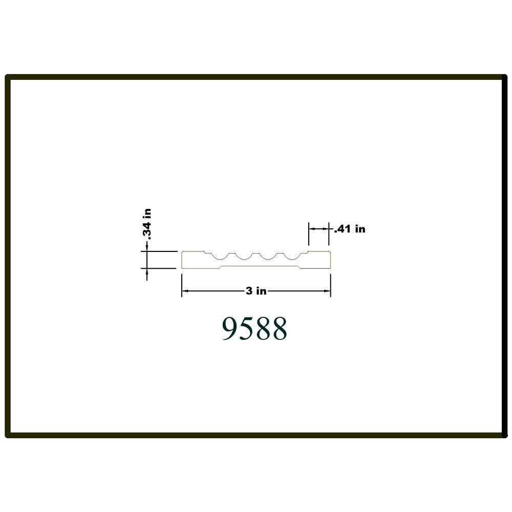 HOUSE OF FARA 7/16 in. x 3 in. x 7 ft. Oak Wood Fluted Casing Moulding