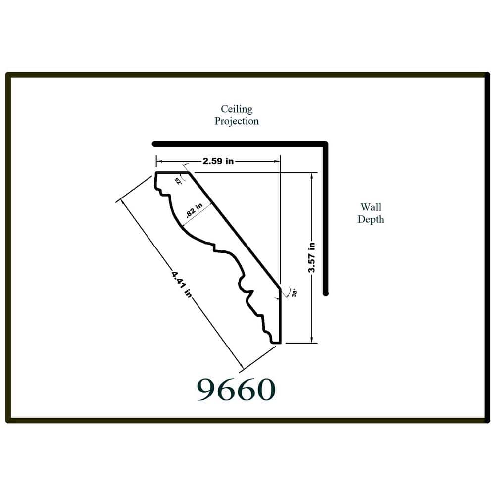 HOUSE OF FARA 3/4 in. x 4 in. - 1/2 in. x 8 ft. Oak Crown Moulding
