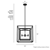 Hunter Doherty 4-Light Natural Iron Island Chandelier