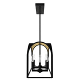Hunter Dukestown 8-Light Natural Iron Island Chandelier with Gold Leaf Detailing