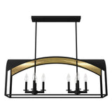 Hunter Dukestown 8-Light Natural Iron Island Chandelier with Gold Leaf Detailing