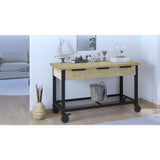 DURAMAX Rove 62 in. W x 24 in. D 3-Drawer Maple Rubberwood Mobile Workbench with Solid Wood Top