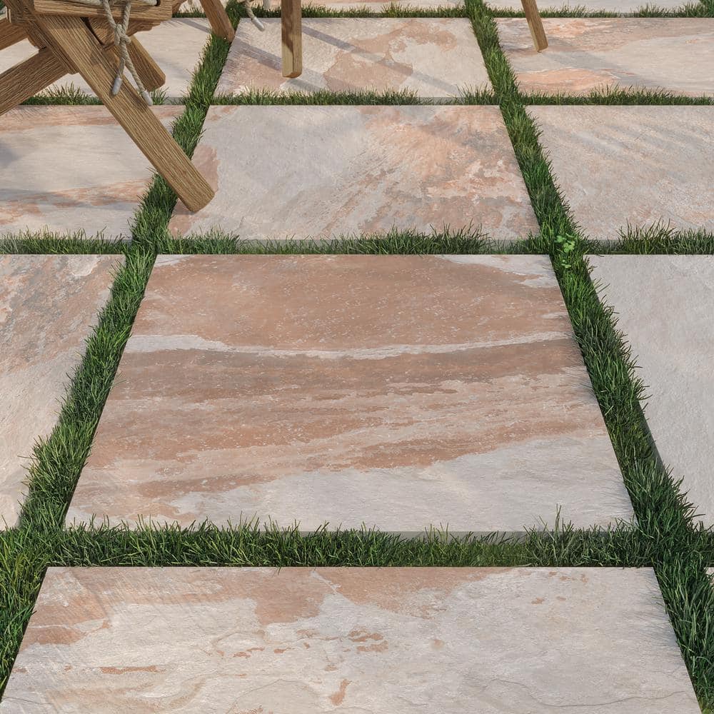 Flagstone Natural Cleft 6 in. x 6 in. x 0.75 in. Stone-Look Porcelain Paver Sample