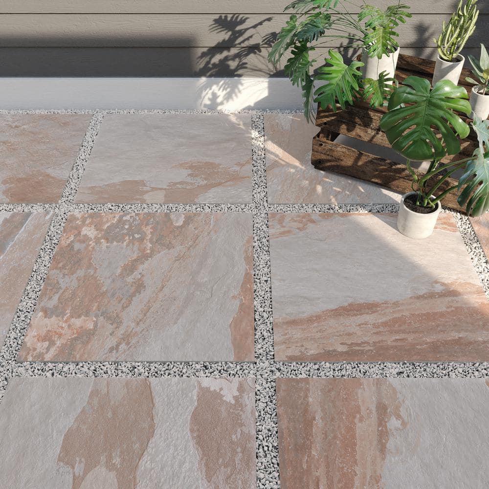Flagstone Natural Cleft 6 in. x 6 in. x 0.75 in. Stone-Look Porcelain Paver Sample