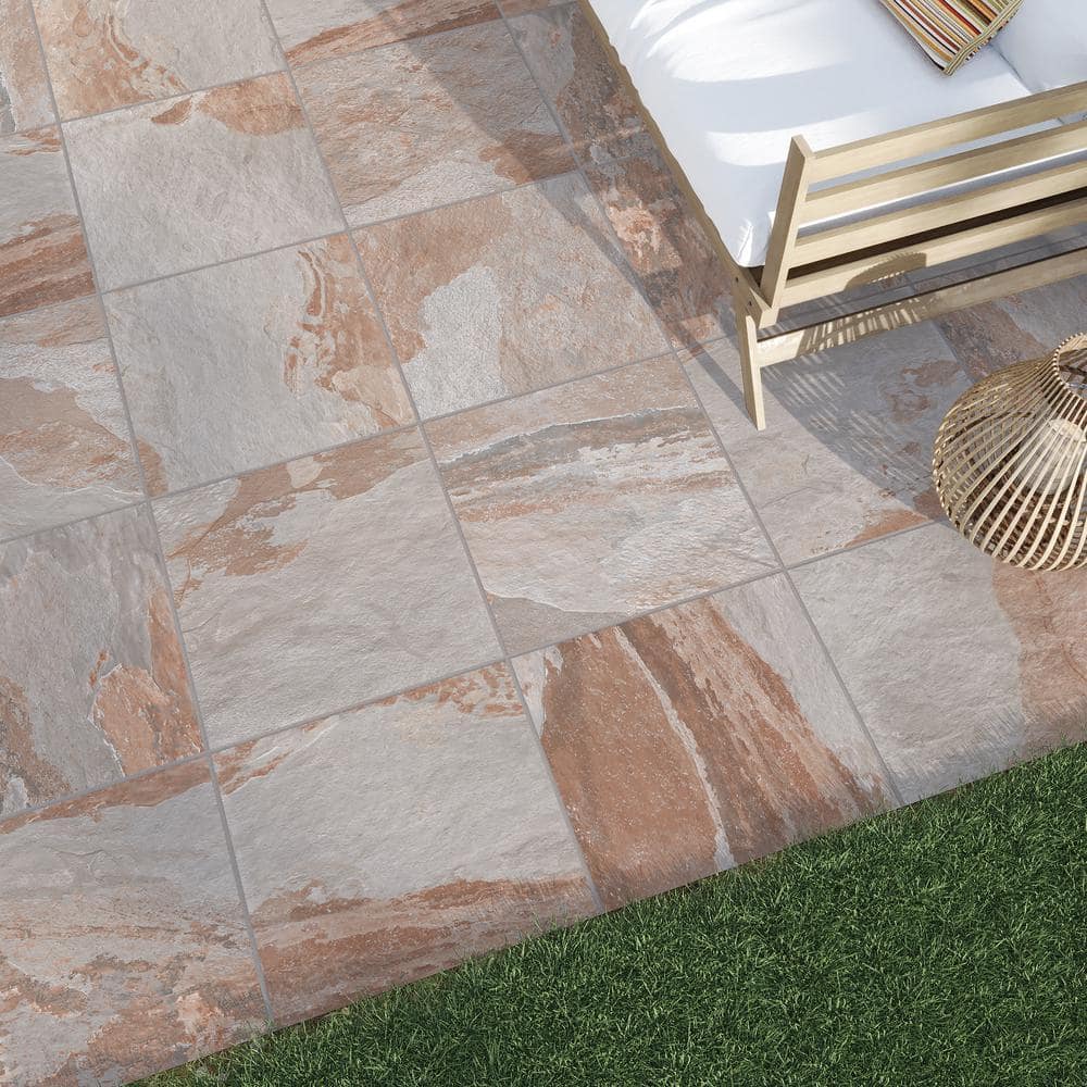 Flagstone Natural Cleft 24" x 24" x 3/4" Stone-Look Porcelain Paver, Case of 2