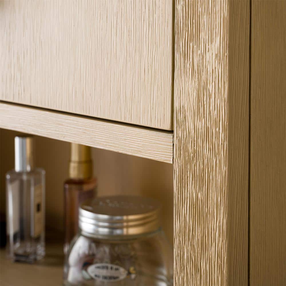 Vanity Art 24 in. W x 8 in. D x 33 in. H Bathroom Storage Wall Cabinet in Natural Oak/BN