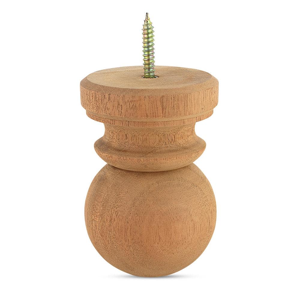 Protectyte 3.5 in. x 3.5 in. 4x4 Mahogany Kiln-Dried Globe Post Cap Finial