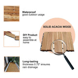 1 ft. x 1 ft. Acacia Wood Interlocking Deck Tiles in Natural, Indoor Outdoor Striped Pattern Floor Tiles (10 per Case)