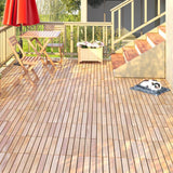 1 ft. x 1 ft. Acacia Wood Interlocking Deck Tiles in Natural, Indoor Outdoor Striped Pattern Floor Tiles (10 per Case)
