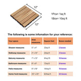 1 ft. x 1 ft. Acacia Wood Interlocking Deck Tiles in Natural, Indoor Outdoor Striped Pattern Floor Tiles (10 per Case)