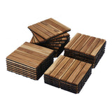 1 ft. x 1 ft. Acacia Wood Interlocking Deck Tiles in Natural, Indoor Outdoor Striped Pattern Floor Tiles (10 per Case)