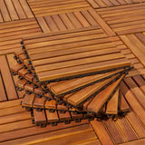 Outdoor 1 ft. x 1 ft. Wood Deck Tile in Brown (Set of 10 Tiles)
