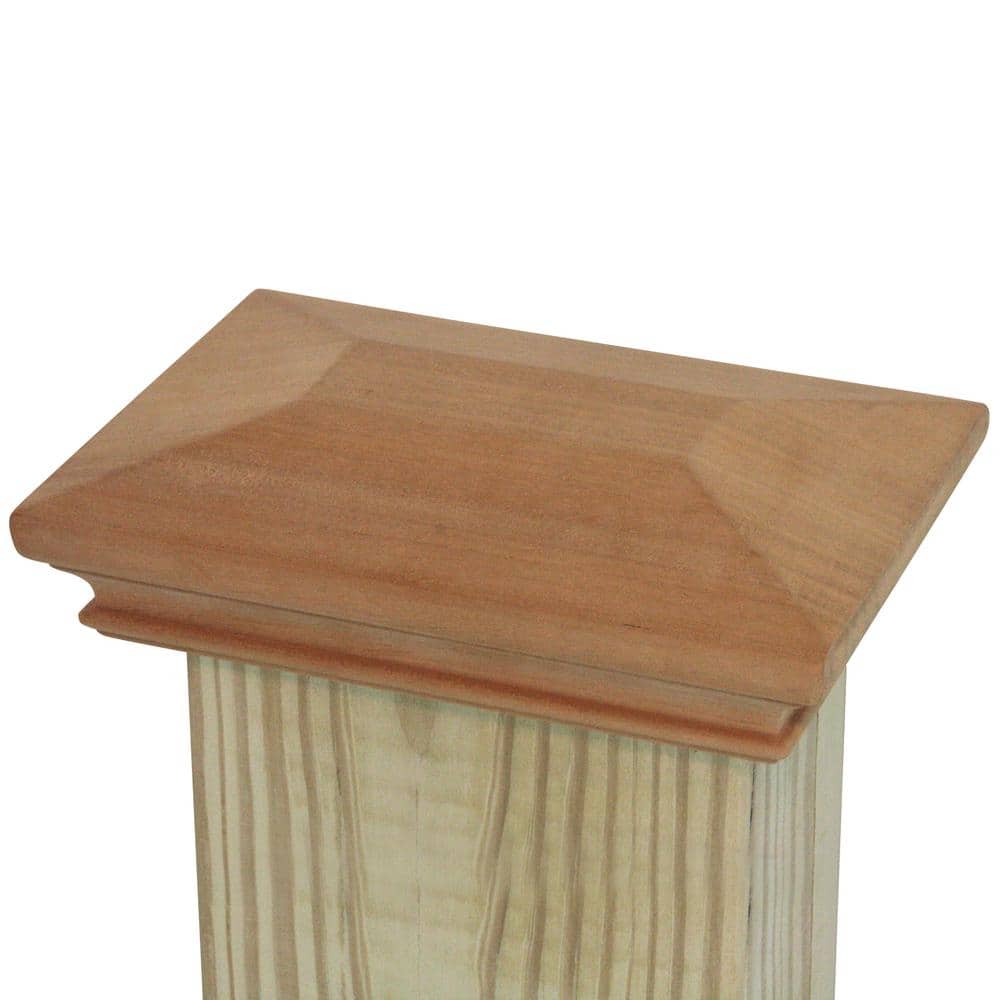 Protectyte Miterless 4 in. x 6 in. Untreated Wood Pyramid Slip Over Fence Post Cap