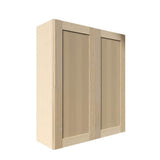 LIFEART CABINETRY Lancaster Shaker Assembled 27 in. x 42 in. x 12 in. Wall Cabinet with 2-Doors in Natural Wood