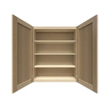 LIFEART CABINETRY Lancaster Shaker Assembled 27 in. x 42 in. x 12 in. Wall Cabinet with 2-Doors in Natural Wood