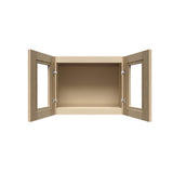 LIFEART CABINETRY Lancaster Shaker Assembled 24 in. x 12 in. x 12 in. Wall Cabinet with 2 Mullion Doors in Natural Wood