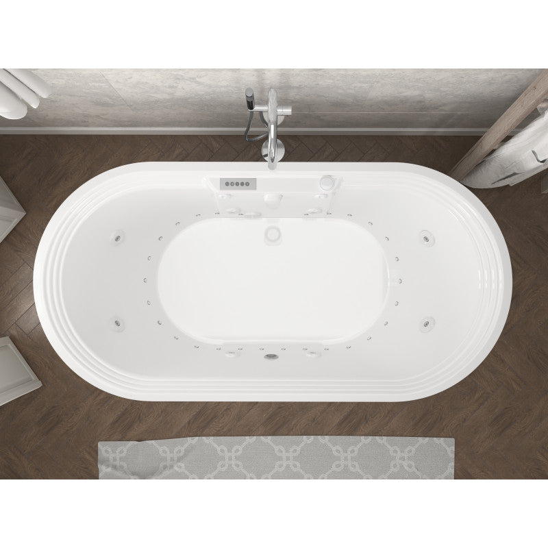 Universal Tubs Pearl 5.6 ft. Center Drain Whirlpool and Air Bath Tub in White (34 x 67 in.)