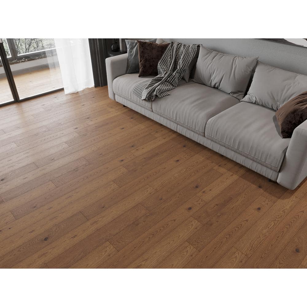 ACQUA FLOORS Neah Oak 1/4 in. T x 5 in. W Click Lock Wire Brushed Engineered Hardwood Flooring (16.7 sq.ft./case)