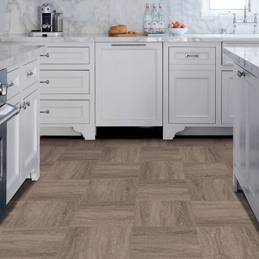 FloorPops Bungalow 12 in. W x 12 in. L Peel and Stick Floor Vinyl Tiles, Grey Wood Look (20 Tiles, 20 sq. ft. Case)