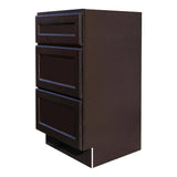 LIFEART CABINETRY LaPort Assembled 36 in. x 34.5 in. x 24 in. Base Cabinet with 3 Drawers in Dark Espresso