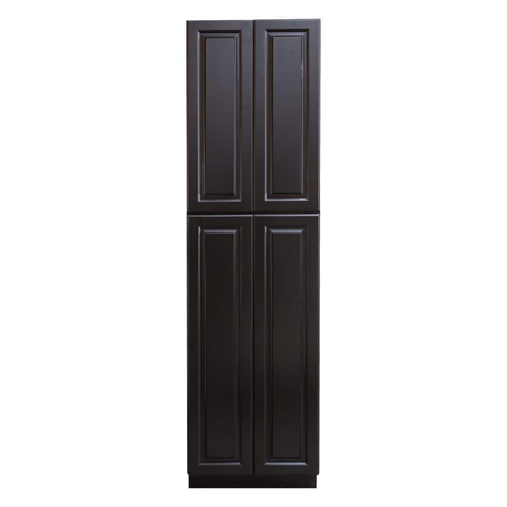 LIFEART CABINETRY LaPort Assembled 30 in. x 90 in. x 24 in. Wall Pantry with 4 Doors 6 Shelves in Dark Espresso