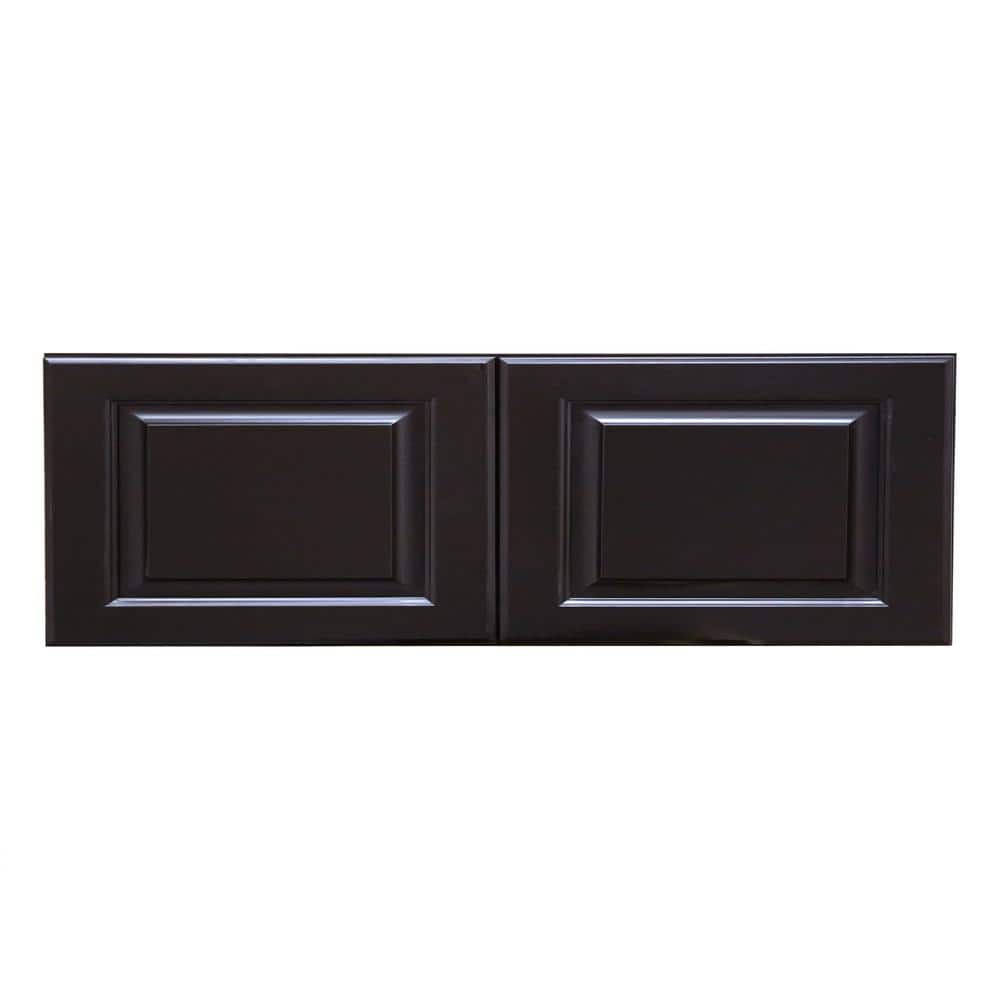 LIFEART CABINETRY LaPort Assembled 36 in. x 15 in. x 12 in. Wall Cabinet with 1 Door in Dark Espresso