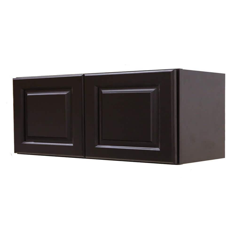 LIFEART CABINETRY LaPort Assembled 36 in. x 15 in. x 12 in. Wall Cabinet with 1 Door in Dark Espresso