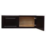 LIFEART CABINETRY LaPort Assembled 36 in. x 18 in. x 12 in. Wall Cabinet with 2 Doors and No-Shelves in Dark Espresso