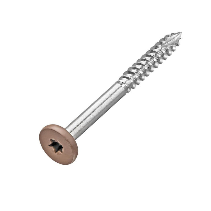 NewTechWood #9 x 1-7/8 in. Stainless Steel Star Drive Pan Head Composite Fascia Screw Peruvian in Teak (100-Pack)
