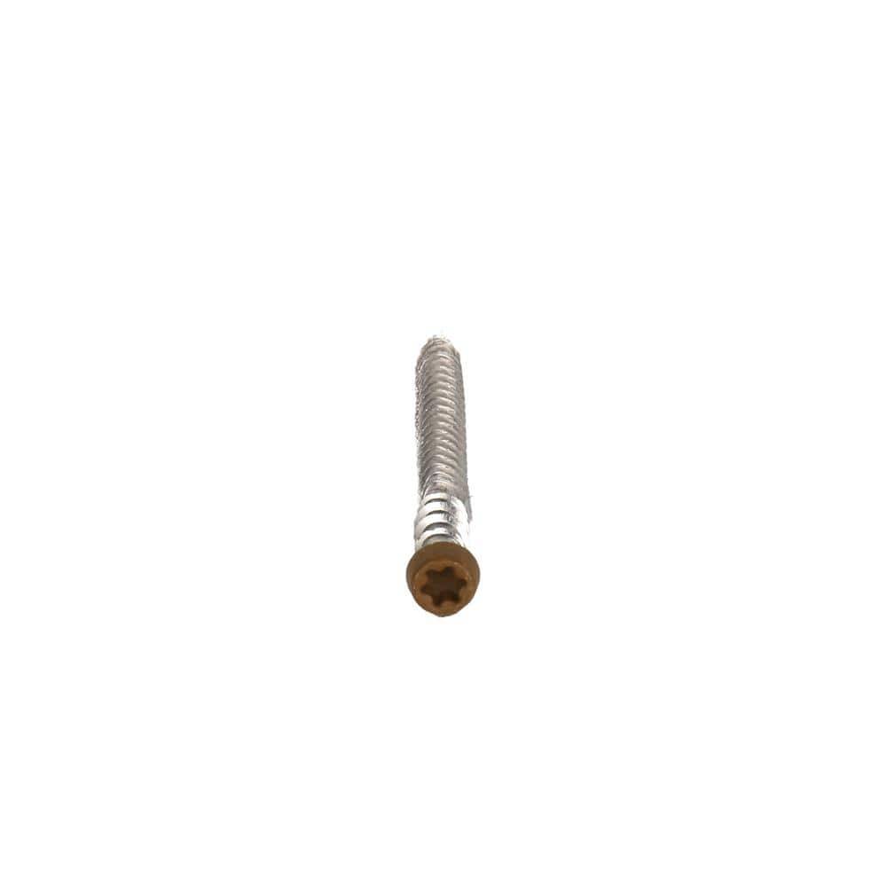 NewTechWood #10 x 2-1/2 in. Stainless Steel Star Drive Flat Undercut Composite Deck Screw Peruvian in Teak (100-Pack)