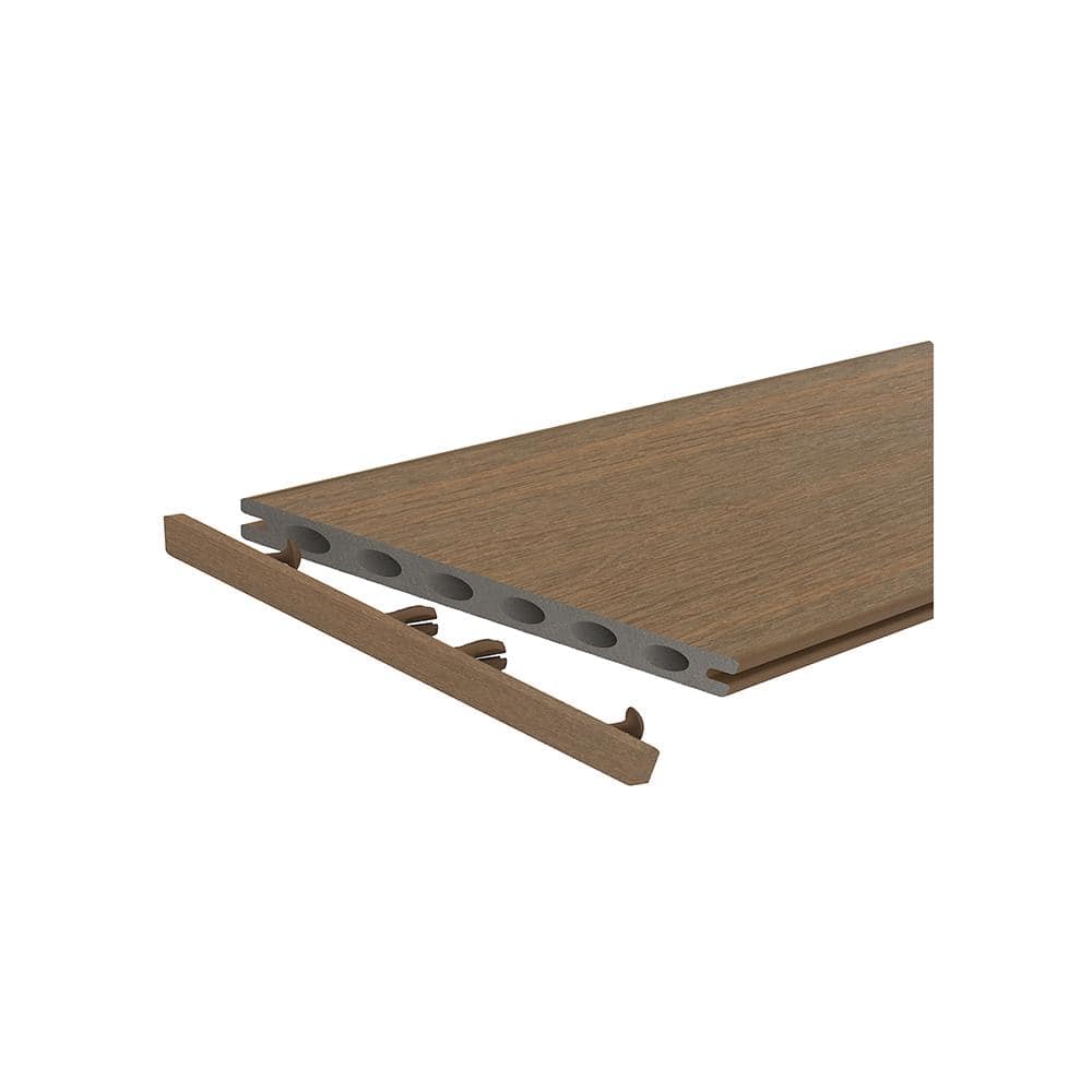 NewTechWood UltraShield Peruvian Teak Angle End Cap for Composite Decking Boards (10 per Bag)