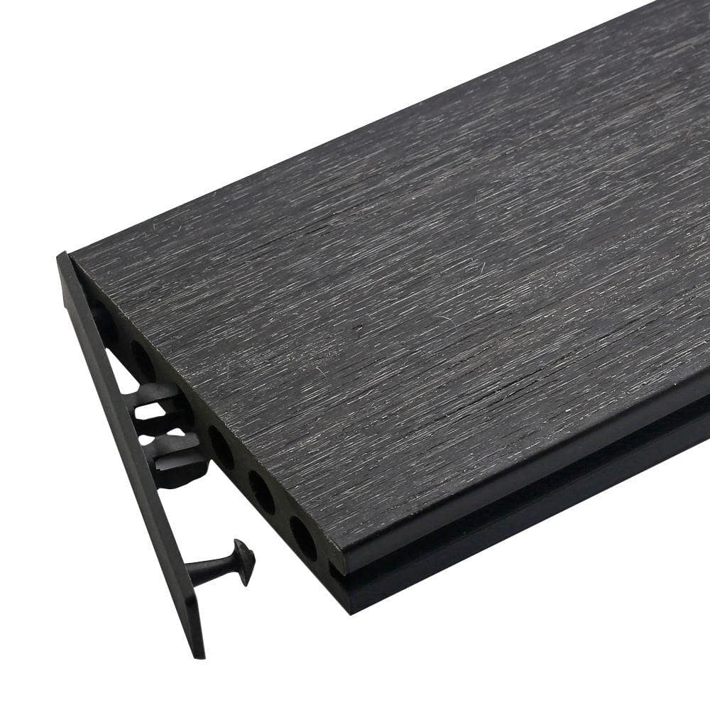 NewTechWood UltraShield Hawaiian Charcoal Plastic End Cap for Composite Decking 16 ft. Boards (10 per Bag)