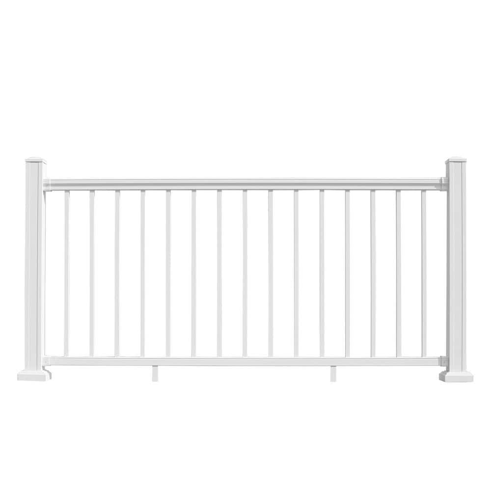 NewTechWood Allure 96 in. x 42 in. White Aluminum Preassembled Railing Kit